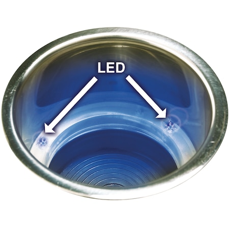 Seachoice SS Recessed Drink Holder w/Blue LED Light, 4-1/4" ODx3-7/8" D 79371